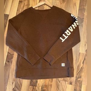 Carhartt WOMANS heather brown sweatshirt crewneck XL(16/18) relaxed fit